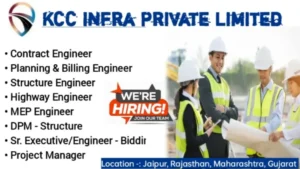 Job Opportunities at KCC Infra Pvt Ltd