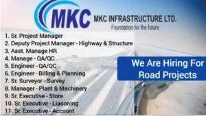 MKC Infrastructure Ltd Job Vacancy 2024