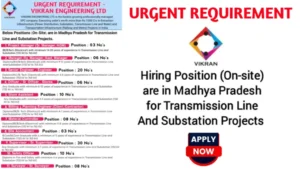 VIKRAN Engineering Ltd Urgent Hiring 2024