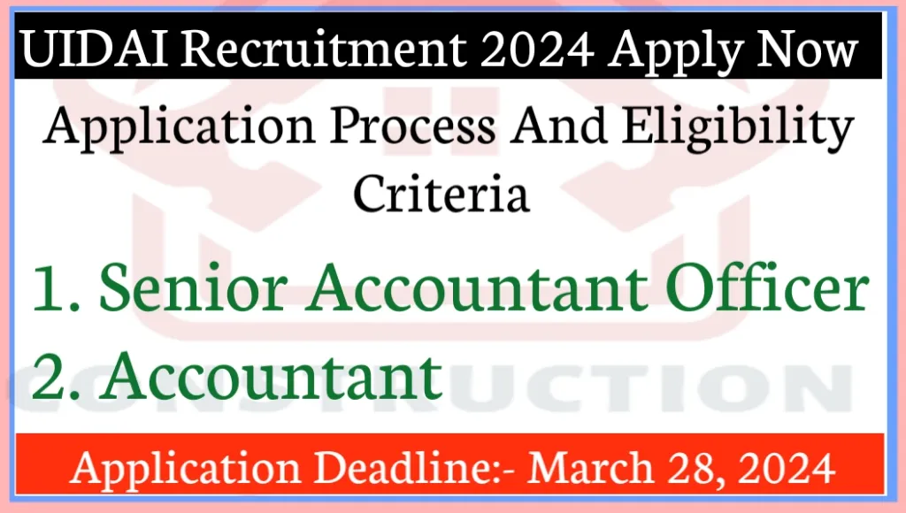 UIDAI Recruitment 2024 Application Process