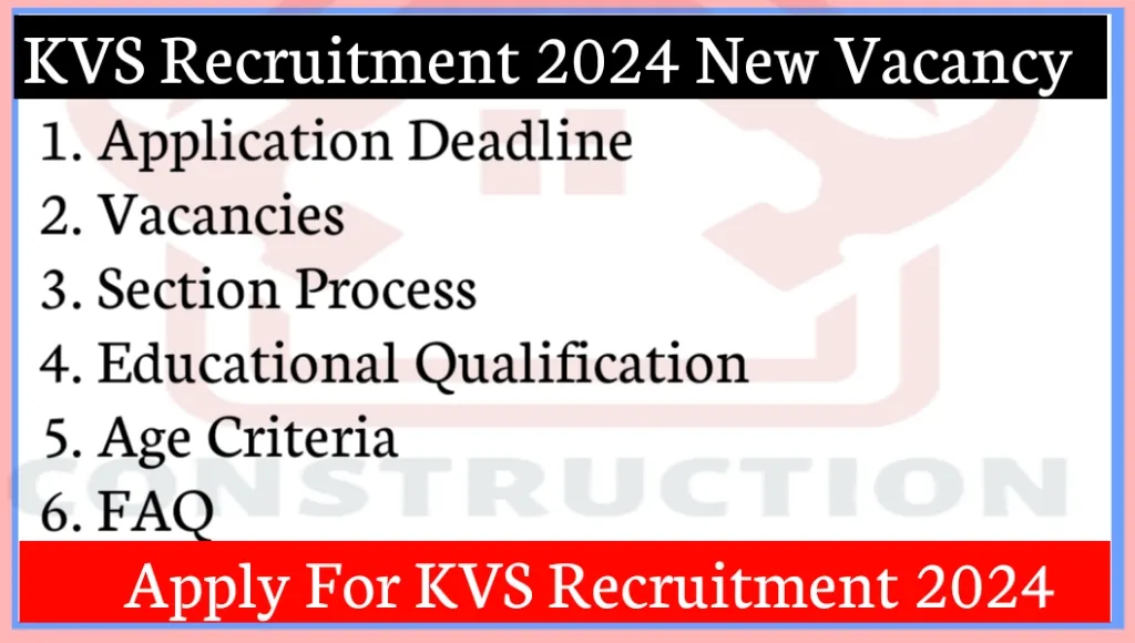 KVS Recruitment 2024 Bumper Job Opportunities