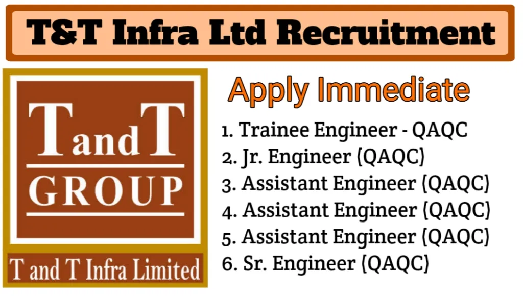 T&T Infra Limited Vacancy 2024