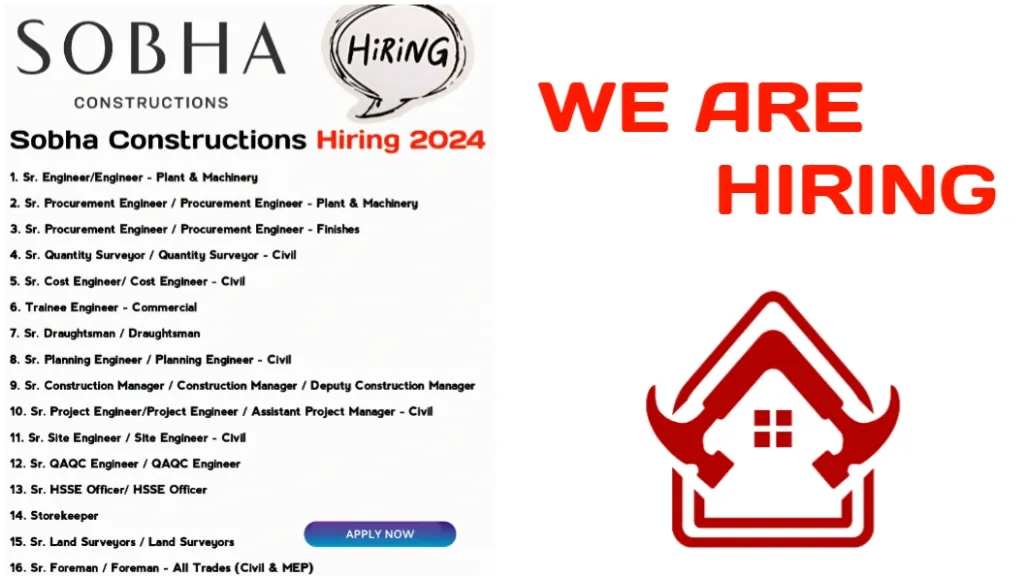 Sobha Constructions Open Mega Job 2024