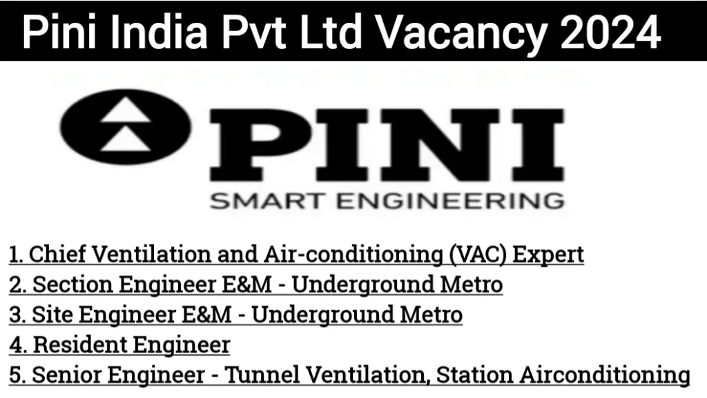 Pini India Pvt Ltd Hiring 2024