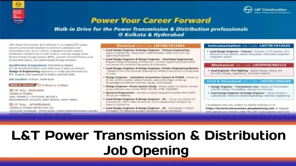 L&T Power Transmission & Distribution Walk-In Drive