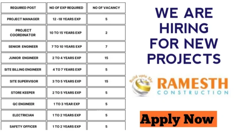 Ramesth Construction Hiring 2024