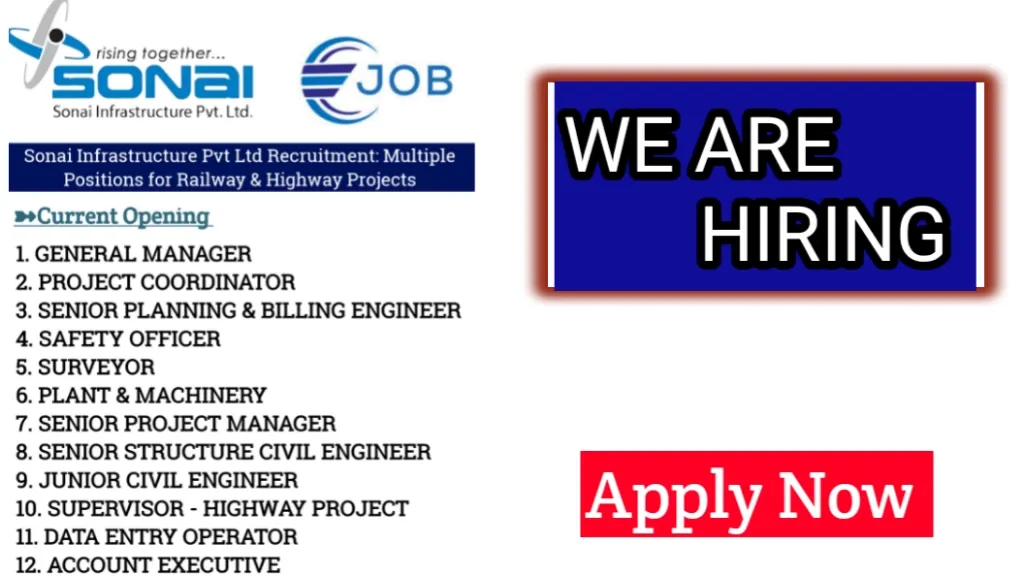 Sonai Infrastructure Pvt Ltd Latest Job 2024