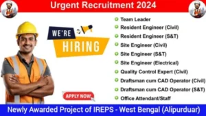 Urgent Hiring for Newly Awarded IREPS Project
