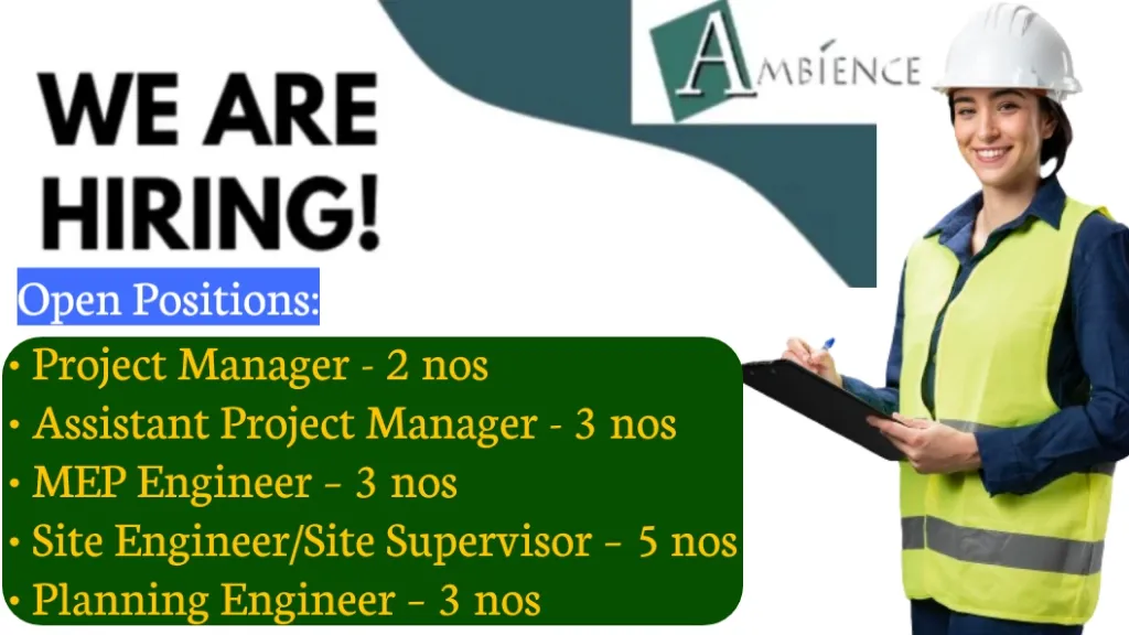 Ambience Interiors Pvt Ltd Recruitment 2024