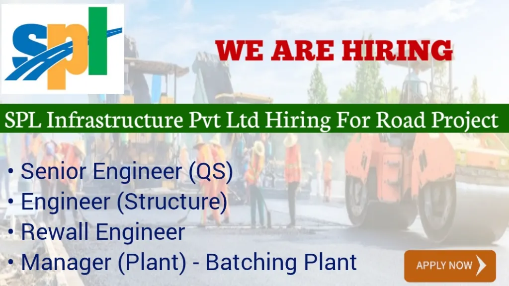 Job Openings at SPL Infrastructure Pvt Ltd