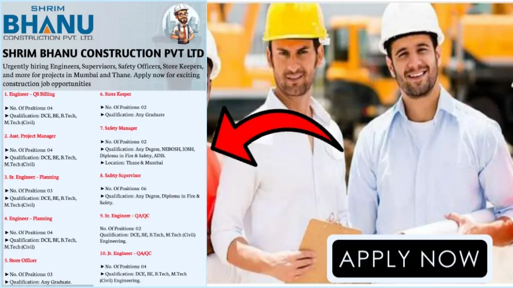 Shrim Bhanu Construction Pvt Ltd Recruitment 2024