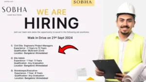 Sobha Construction Walk-In Interview 2024