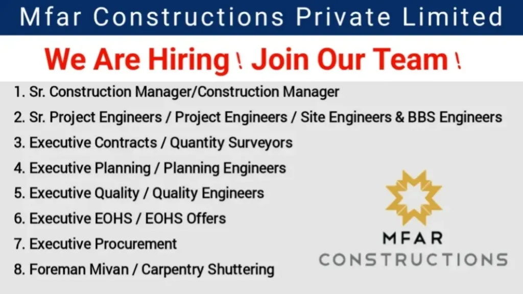 Mfar Constructions Hiring