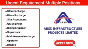 ARSS Infrastructure Projects Ltd Urgent Hiring