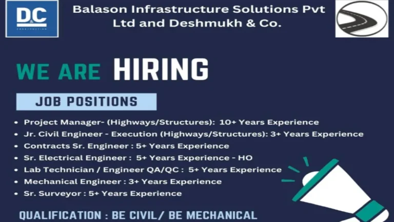 Balason Infrastructure Solution Pvt Ltd Hiring