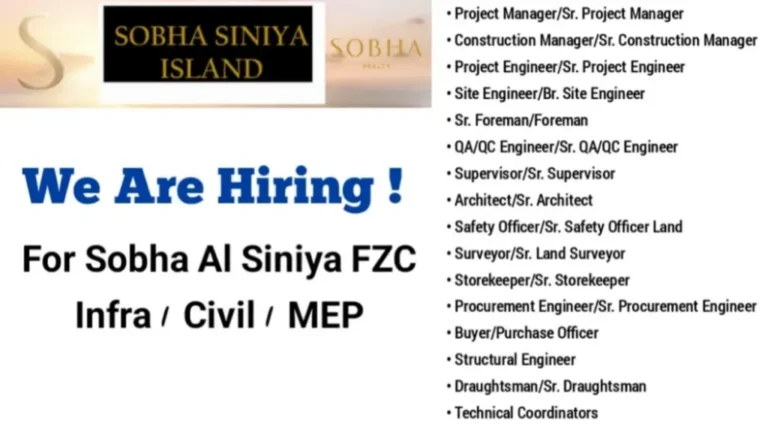 Sobha Al Siniya FZC Job Opportunities