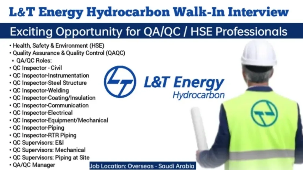 L&T Energy Hydrocarbon Walk-In Interview 2025