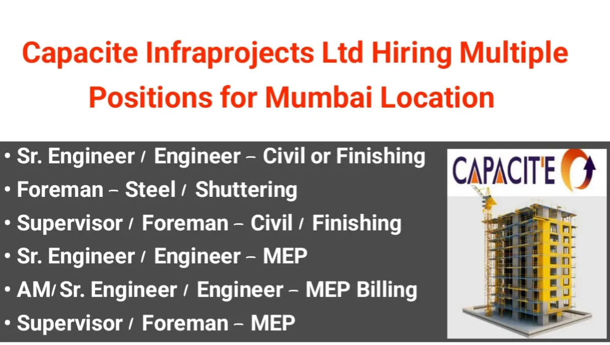 Capacite Infraprojects Ltd Hiring