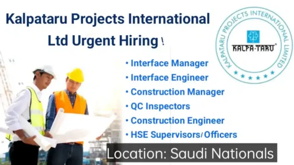 Kalpataru Projects International Ltd Urgent Hiring